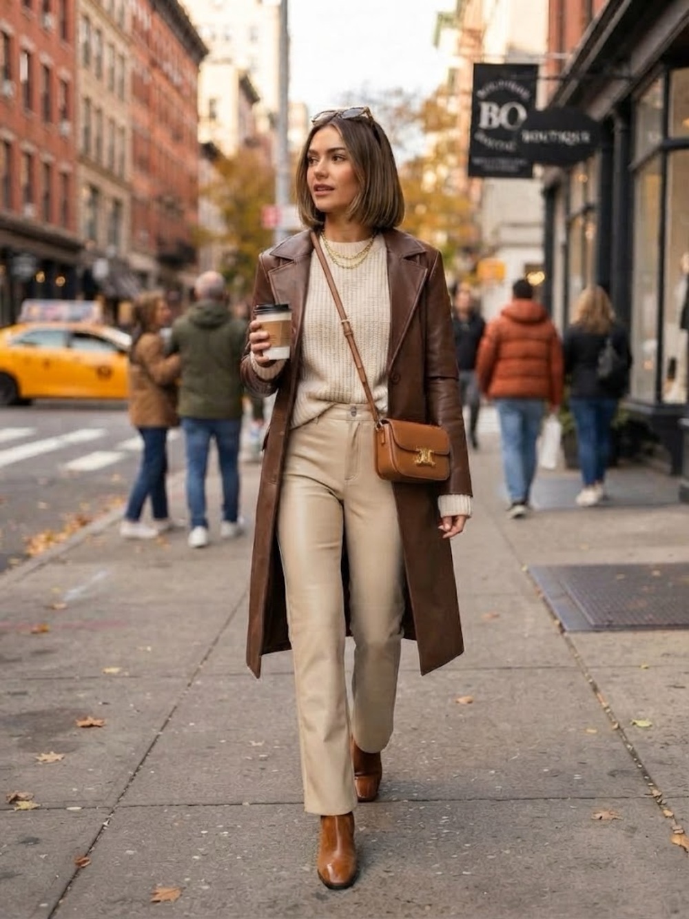 Zara Straight-Leg Cream Trousers